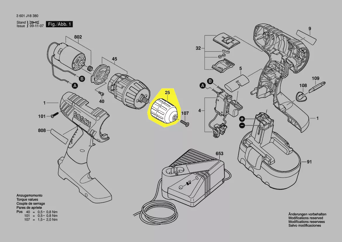 Mandrin GSR 18-2 / GSR 14,4-2 / GSR 12-2 / GSR 9,6-2